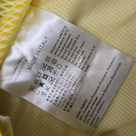 TSH Yellow and Blue Jersey Vibrant Pattern Zip Up Racing Cycling Shirt S - Picture 3 of 6